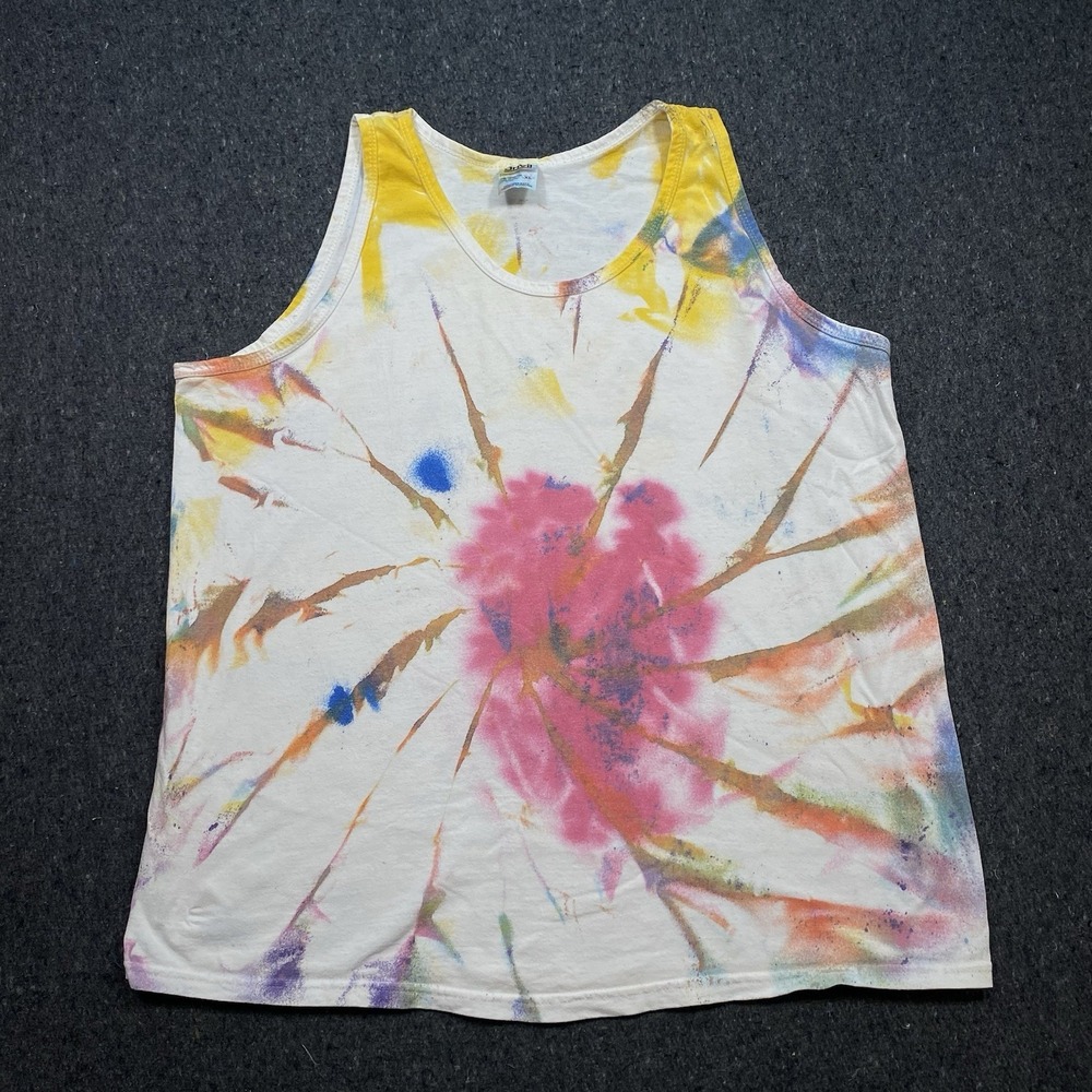 Tie Dye Gym Workout Jogging Cardio Tank Top Muscle Shirt Sz XL Pre-Shrunk